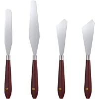 Juego de 4 Piezas Cuchillos de Pintura Cuchillo de Paleta de Acero Inoxidable Raspador de Mezcla de Pintura al Óleo…